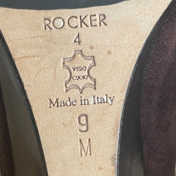 BRIGHTON “ROCKER” Brown Suede Wedge Heel Mules Decorative Zipper Toggle 9M NEW! - Picture 3 of 12